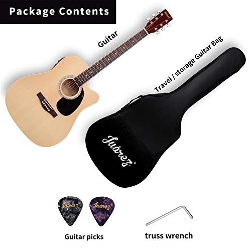 Image of JUAREZ Arpeggio JRA41SP-TLQ-NAT 104.14 cm (41 Inch) Semi-Acoustic Guitar Kit, Thin Line Body, Spruce Top, with 4 Band EQ, Natural