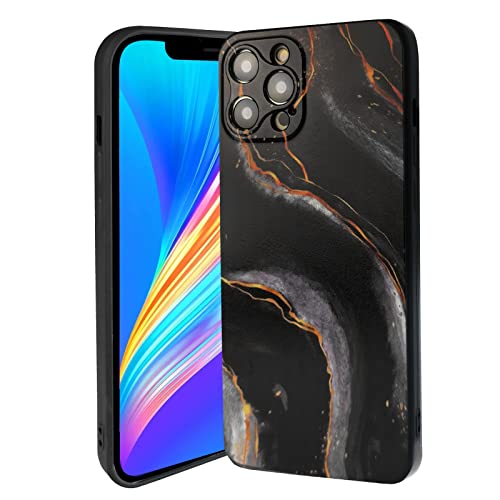 Drezesov Liquid Silikon Case Kompatibel mit iPhone 12 Pro Max Hülle, Rundumschutz mit Kameraschutz und Innenfutter,Stoßfeste Flüssige Silikon Handyhülle für iPhone 12 Pro Max 6,7 Zoll,Schwarz A Cover