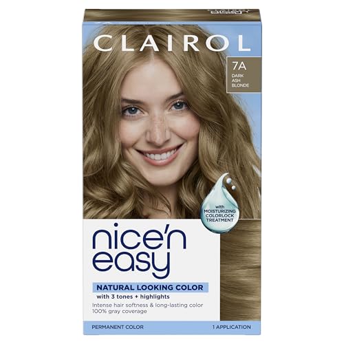 Clairol Nicen Easy Permanent Hair Dye 7A/7C Dark Cool Blonde | 100% Gray Coverage | LongLasting NaturalLooking Color & Shine | Pack of 1