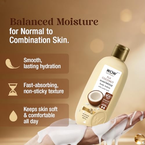 Image of WOW Skin Science Coconut Milk & Argan Oil Body Lotion - Medium Hydration - No Mineral Oil, Parabens, Silicones, Color & PG - 400ml