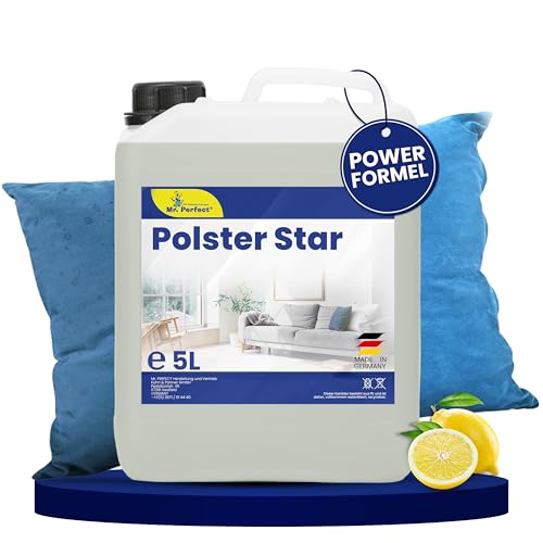 Mr. Perfect Teppichreiniger & Polsterreiniger Konzentrat 5L | Teppichreiniger Waschsauger für Sofa, Sitzbezüge & Textilien | Wirksames Waschsauger Reinigungsmittel mit Citrus Duft | Made In Germany