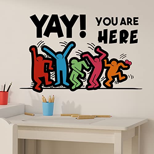 Yovkky Yay You’re Here Wall Decals Stickers, Funny Welcome Nursery Decor, Peel And Stick Home Door Decorations Kids Toddler Classroom Bedroom Art #TOP3