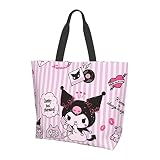 Anime Tote Bag for Women Cute Shopping Bag Kawaii Large Capacity Shoulder Bags Fashion Handbags Stor