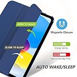 MoKo Case for iPad (A16) 11th Generation 11 Inch 2025, iPad 10th Generation 10.9 inch 2022, Slim Stand Protective Cover with Hard PC Translucent Back Shell Cover, Support Touch ID, Navy Blue - Image 4