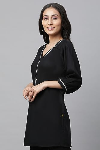 Image of Aurelia Women's Viscose Regular Fit Solid Kurti