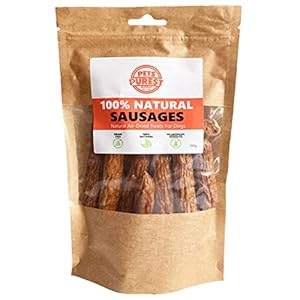 Pets Purest Natural Dog Treat Chews – 100% Healthy Air-Dried Pork & Beef Sausage Meat Treats for Dogs, Puppy & Senior…
