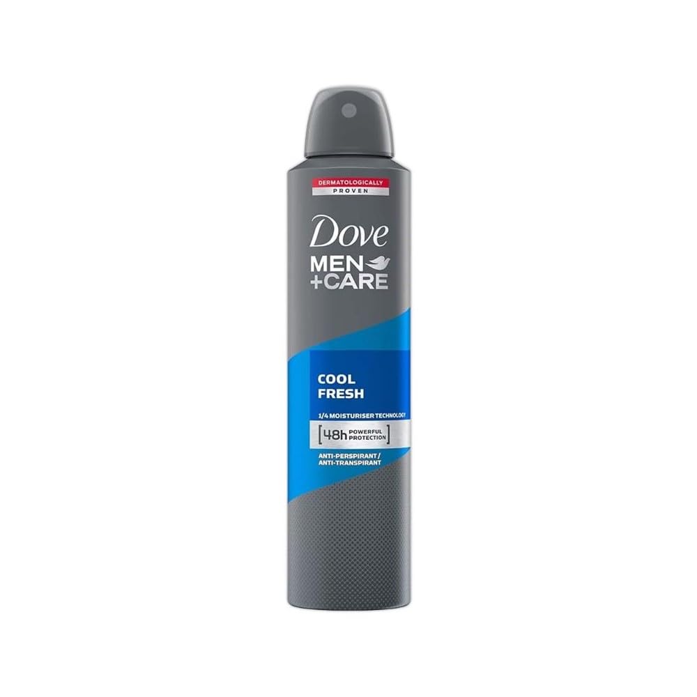 Dove Men + Care Cool Fresh Antiperspirant Deodorant Spray, 48 Hour Powerful Protection, 8.4 Ounce (Pack of 6)