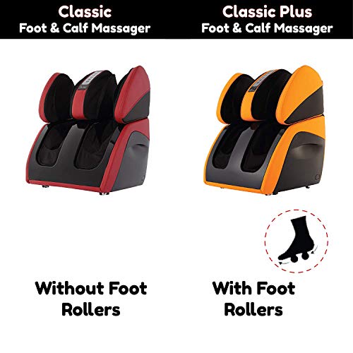 Image of RoboTouch Classic Corded Electric Plus Leg And Foot Massager With Kneading And Vibratory Reflexology For Pain Relief In Calves, Thigh, Feet, And Ankles, One Year Warranty. (Red)