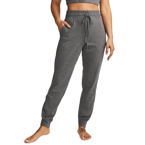 Jockey Women's Loungewear Organic Cotton Stretch Jogger, Steel Heather, S