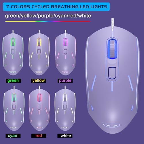 MageGee Gaming Keyboard and Mouse Combo, K1 RGB LED Backlit Keyboard with 104 Key Computer PC Gaming Keyboard for PC/Laptop (Purple) - Image 6