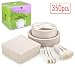 Paper Plates 350-pcs Disposable Dinnerware Set - Eco-Friendly - Compostable - Sugarcane Plates - Cornstarch Cutlery (Forks, Spoons, Knives) - Recycled Paper Napkins - Ideal for BBQ, Party, Picnic (1)