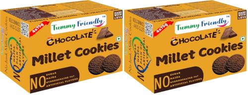 Image of Tummy Friendly Chocolate Millet Cookies for Kids Adults. Millet Biscuits, Ragi and Jaggery. Healthy Snacks for Kids Babies 1 Year Old. Chocolate Cookies Biscuit. Gift the Best Healthy Biscuits for Kids - 75 grams, 2 Pack (4 Packs, 4, gram)