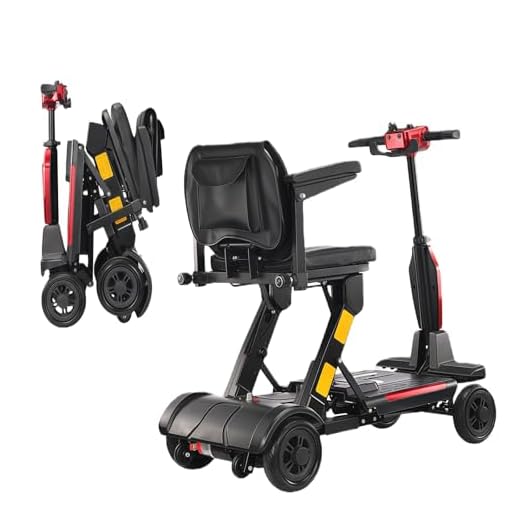 Foldable Electric Mobility Scooter, 4-Wheel Electric Mobility Scooter, Easy-To-Use Control Panel, 7Km/H Top Speed, up to 120Kg, for Seniors and Adults Manual folding,10A