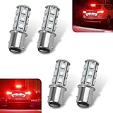 yvshy Pack of 4 Brake Lights, 1157-5050-18SMD Bulb, Car Led Tail Lights, Ultra Bright 12V LED Replacement, Sutible for Most Car (Red Light)