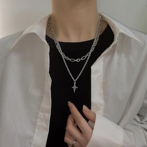 Image of SALTY ALPHA Anti Tarnish Stainless Steel Harley Heritage Layered Neck Chain for Men | Stylish Pendant Necklace | Jewellery Accessories for Boys | Minimal Jewelry | Gifts for Boyfriend & Husband | Marriage, Birthday | Gift for Valentine Day