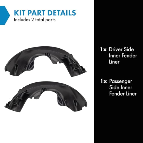 Image of TRQ Inner Fender Liner Set Compatible with 2007-2009 Chrysler Aspen Dodge Durango CH1248135 CH1249135