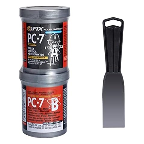 PC Products PC-7 Epoxy Adhesive Paste Kit with Applicator, Two-Part Heavy Duty, 1 lb in Two Cans, Charcoal Gray, 67723 Cover