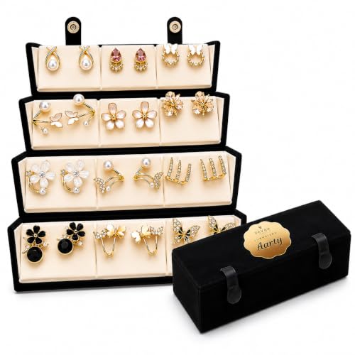 Image of Customise 12 Pairs Earrings Set for Women with Jewellery Box | korean earring Stylish Stud, Pearl, Drop & Designer Earrings | Premium Gift Set for Girls | Birthday, Anniversary and gifting |