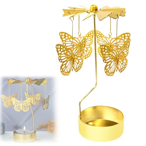 Healife Bougeoir Rotatif - Brûleur d'huile Essentielle pour diffuseur d'huiles essentielles - Parfum d'ambiance - Photophore d'ambiance - pour Salon, Chambre à Coucher, Bureau