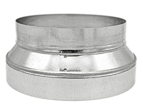 HVAC Premium 12'' to 10'' OR 10'' to 12'' Round Metal Pipe Reducer OR Increaser - Galvanized Steel Construction