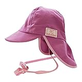 PICKAPOOH Baby/Kinder Sonnenhut/Sonnenmütze Tom mit UV-Schutz aus Reiner Bio-Baumwolle, Malve, Gr. 40