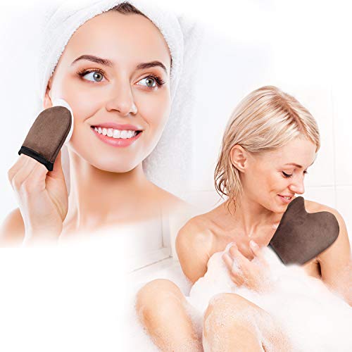 Boao Kit Aplicador de Luva Autobronzeadora de 5 Peças, Inclui Luva Esfoliante, Luva Bronzeadora, Min