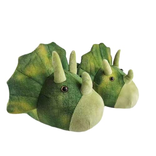 Stone mice Adult warm hippo slippers, tiger, dinosaur, elephant, bee cotton slippers, animal slipper (dinosaur, Adult, Women, 9, Numeric Range, US Footwear Size System, 11, Medium)