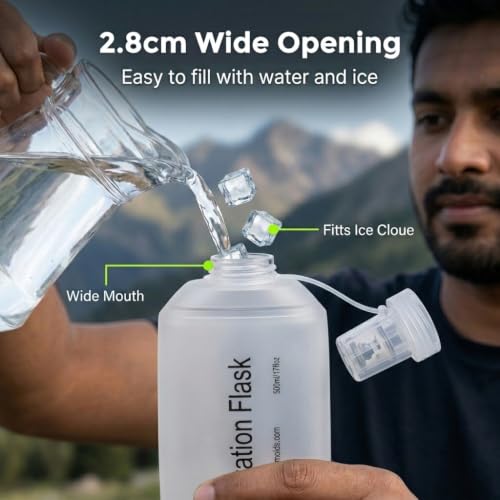 Image of PROBEROS 500ml Soft Flask Collapsible Water Bottle for Running Hiking