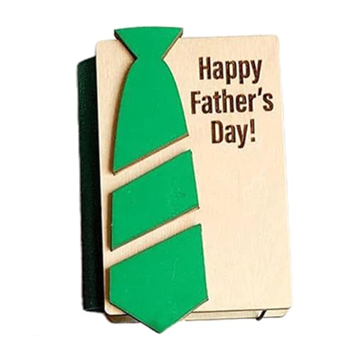 Generisch Día del Padre 2024 Cartón de Madera para Tarjetas de Regalo | Portaregalo de corbata con personalidad | Regalo de madera único y cariñoso para papá, verde, ver descripción, Ver descripción
