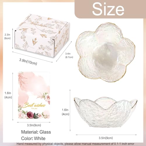 Image of White Flower Jewelry Dish Glass Ring Dish Jewelry Tray Cute Vanity Organizer Room Decor Aesthetic Nightstand Bathroom Decor Trinket Dish Ring Holder Jewellery Tray Valentine's Birthday Gifts for Women