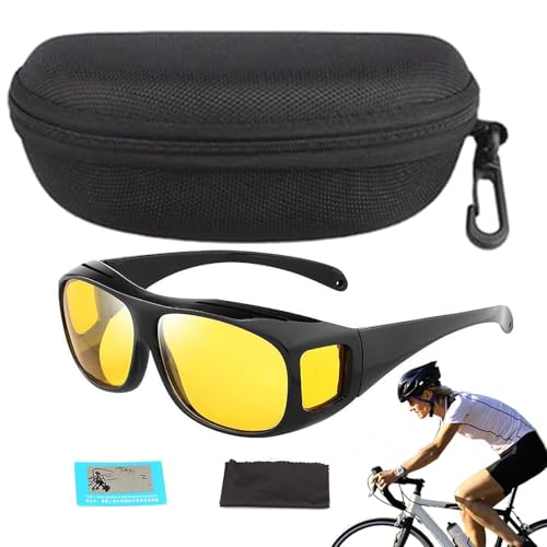LearnLyrics Lunettes De Conduite De Nuit – Lunettes Pour La Conduite, S'adaptent Sur Des Lunettes De Soleil | Lunettes De Conduite En Matériau De Haute Qualité, Revêtement Antireflet, Lunettes Teintée