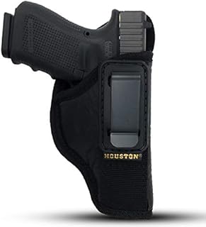 IWB TUCKABLE Gun Holster by Houston - ECO Leather Concealed Carry Soft Material | Suede Interior for Protection | Fits: Glock, Ruger, Springfield, Sig, S&W, Walther, Taurus, H&K, Beretta (Right)