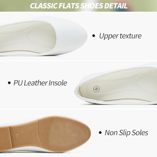 Women's Ballet Flats Shoes Comfortable PU Leather Dress Slip on Shoes Teacher Business Casual4