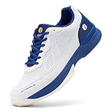 FitVille Extra Wide Pickleball Shoes for Men White Tennis Shoes Sneakers for All Court Racquetball...