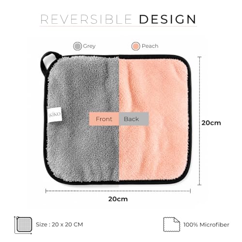 Image of Ultra Soft Reusable Makeup Remover Towel, Microfiber Face Cleansing Cloth for Waterproof Makeup, Face, Eyes & Lips, Washable Make Up Remover Towel for Sensitive Skin