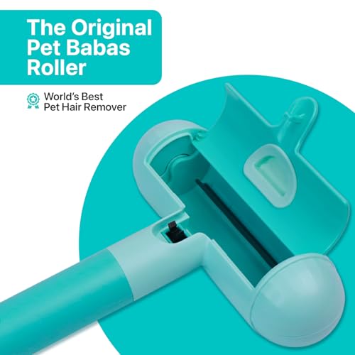 Image of Pet Hair Remover Roller | Remover and Reusable lint Roller | Portable Dog and Cat Hair Remover | Multi Surface - Couch, Furniture, Carpet, Clothing | Easy to Use Fur Removal Tool (Turq)