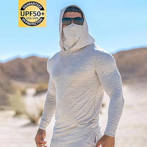 Men's UPF 50+ Sun Protection Hoodie Shirts Long Sleeve UV Hiking Running Shirt Swim Fishing Quick Dry Rash Guard2
