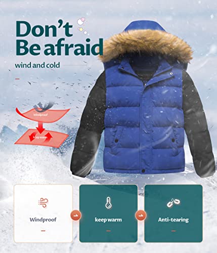 Image of CREATMO US Boy's Water Resistant Winter Coats Warm Fleece Lined Outwear Windbreaker Ski Jacket