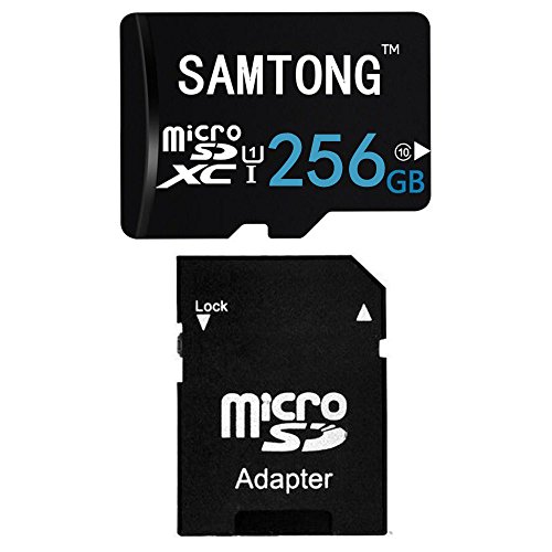 SAMTONG 256GB Micro SD SDXC TF Memory Card High Speed Class 10 With Micro SD Adapter (256GB, Black)