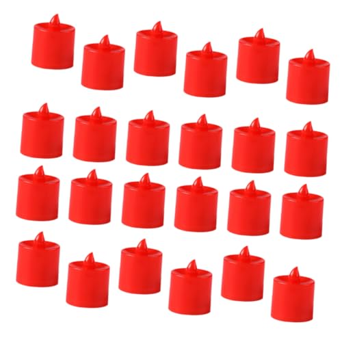 Velas sin llama de UKCOCO con luz de vela LED roja budista de larga duración