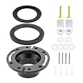 Aupoko RV Toilet Seal and 3'' Socket RV Toilet Flange Kit Compatible with 300/310/320 RV Toilets, Replace 385345892 Flange, 385311658 Flush Seal and 385311652 Base Seal, 3 in 1 Combination Seal Kit