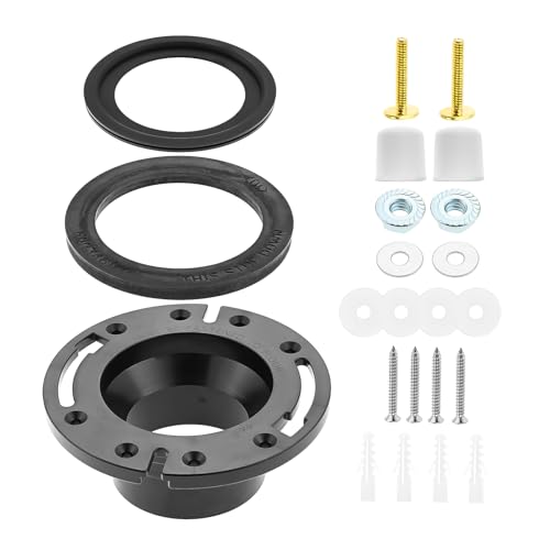 Image of Aupoko RV Toilet Seal and 3'' Socket RV Toilet Flange Kit Compatible with 300 /310 /320 RV Toilets, Replace 385345892 Flange, 385311658 Flush Seal and 385311652 Base Seal, 3 in 1 Combination Seal Kit