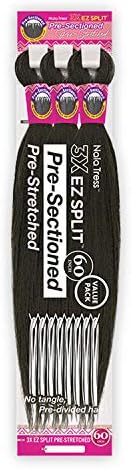 Janet Collection Braids Pre-Sectioed Nala Tress 3X EZ Split Pre-Stretched 60" (5-pack, 4)
