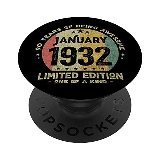 Regalo 90 años Cumpleaños Hombre Mujer - Enero 1932 PopSockets PopGrip Intercambiable