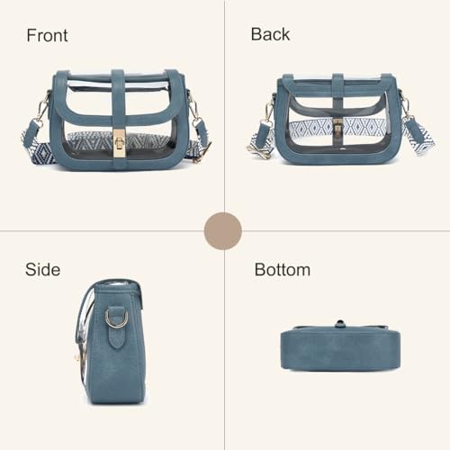 Image of LOXOMU Clear Bag for Stadium Events, Cute Clear Crossbody Bag Stadium Approved, Small Clear Concert Purse for Women