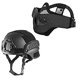 OneTigris MICH 2000 Style ACH Tactical Helmet with NVG Mount and Side Rail and X Storm Airsoft Mask...