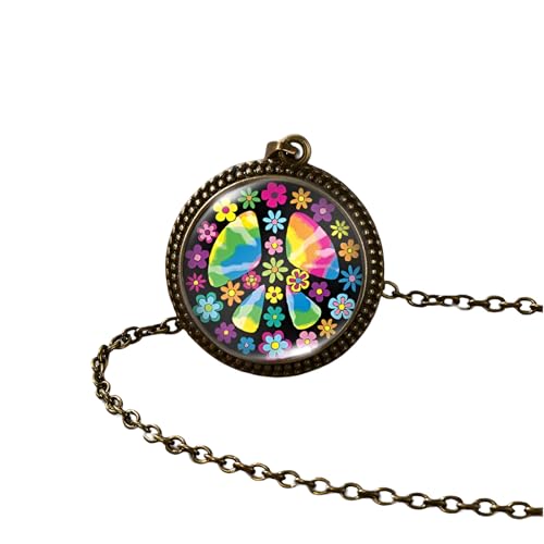 Collier hippie signe de paix en argent pour parfaire votre look de festival rétro