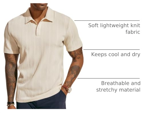 Image of PJ PAUL JONES Mens Polo Shirts Short Sleeve Textured Knit Polos