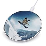 Snowboarding Wireless Charger, 10W Qi-Certified Fast Wireless Charging Pad with USB Cable & LED Indicator Fashion Charger Mat Portable Charging Station for All Qi-Enabled Phones