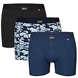 DÄNISCHES DESIGN: Diese Boxershorts haben ein klassisch nordisches Design und langlebige Qualität. Sie sind in den Farben Schwarz, Blau, Grau und Camo erhältlich und nach dem OEKO-TEX Standard 100 zertifiziert, um zu gewährleisten, dass sie frei von schädlichen Substanzen sind
